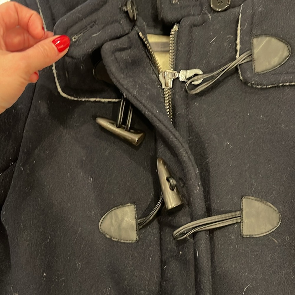 Zara Basic Navy Shearling Hooded Jacket - image 2